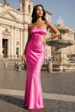 Spaghetti Straps Sheath Aqua Blue Prom Dress Formal Satin Party Dress