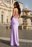 Spaghetti Straps Sheath Aqua Blue Prom Dress Formal Satin Party Dress