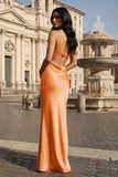 Spaghetti Straps Sheath Aqua Blue Prom Dress Formal Satin Party Dress