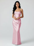 Spaghetti Straps Sheath Aqua Blue Prom Dress Formal Satin Party Dress