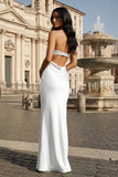 Spaghetti Straps Sheath Aqua Blue Prom Dress Formal Satin Party Dress