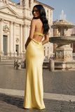 Spaghetti Straps Sheath Aqua Blue Prom Dress Formal Satin Party Dress