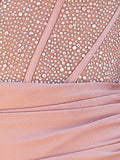 Pink - Sheath Sweetheart Beaded Corset Short Homecoming Dresses
