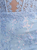 Sky Blue - Bodycon Sweetheart Lace Short Tight Homecoming Dresses with Appliques