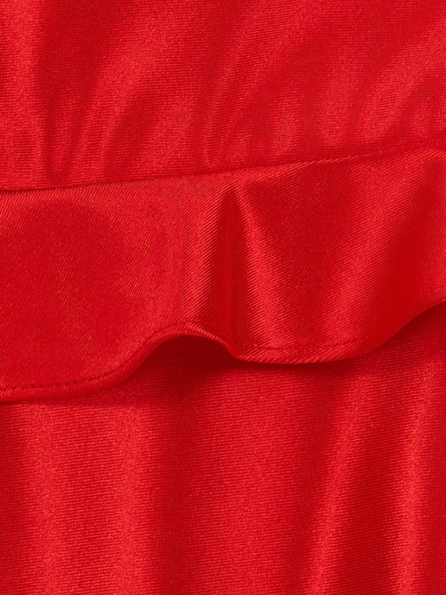 Red Sweetheart Satin Ruffles Short Homecoming & Cocktail Dresses