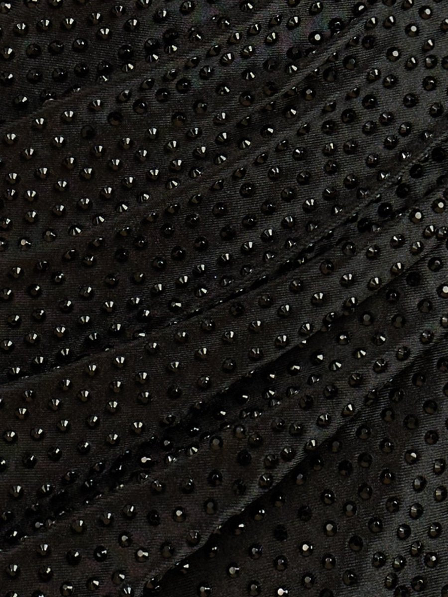 Black One Shoulder Bodycon Beaded Homecoming Dresses With Flower