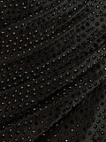 Black One Shoulder Bodycon Beaded Homecoming Dresses With Flower
