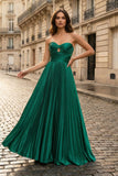 Red Satin Sweetheart Keyhole Ball Gown