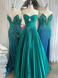 Red Satin Sweetheart Keyhole Ball Gown
