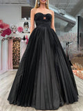 Red Satin Sweetheart Keyhole Ball Gown