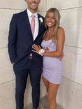 Sky Blue Strapless Sheath Short Homecoming Dresses