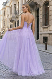 A-Line Sweetheart Beads Empire-Waist Sleeveless Prom Dress With Slit