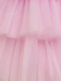 A-Line Deep V Neck Tiered Short Homecoming Dress