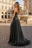 A Line Sweetheart Royal Blue Keyhole Long Prom Dress
