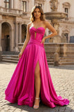 A Line Sweetheart Royal Blue Keyhole Long Prom Dress