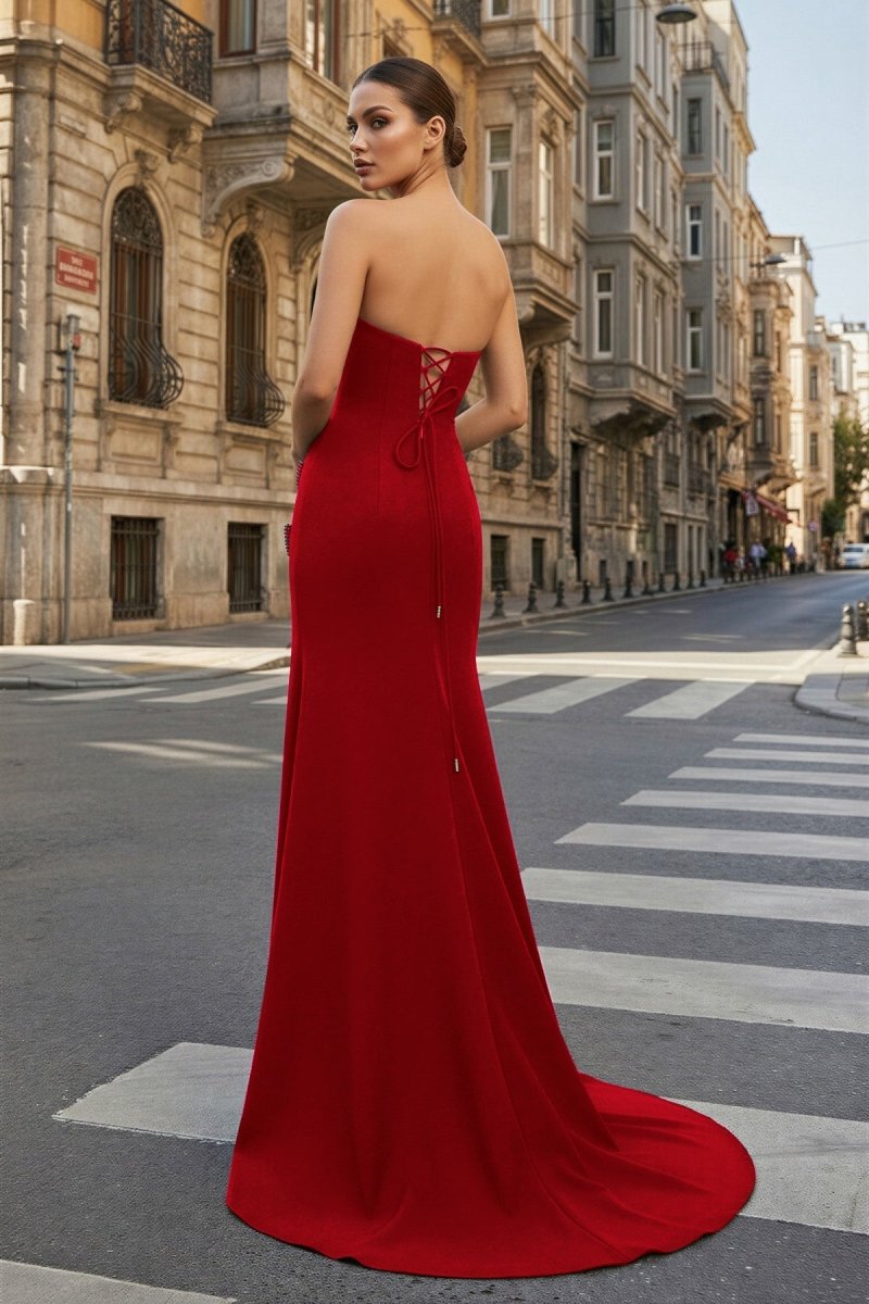 Sweetheart Black Mermaid Prom Dress with Bow