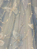 A Line Off the Shoulder Satin Lace Prom Dress