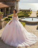 Light Pink Ball Gown Appliqued Quinceañera Dresses