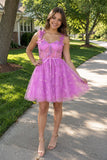 Aline Short Tulle Prom Dress with 3D Butterflies