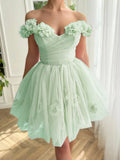 Lilac Corset Strapless Short Tulle Homecoming Dress