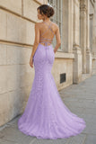 Mermaid Spaghetti Straps Lace Prom Dress