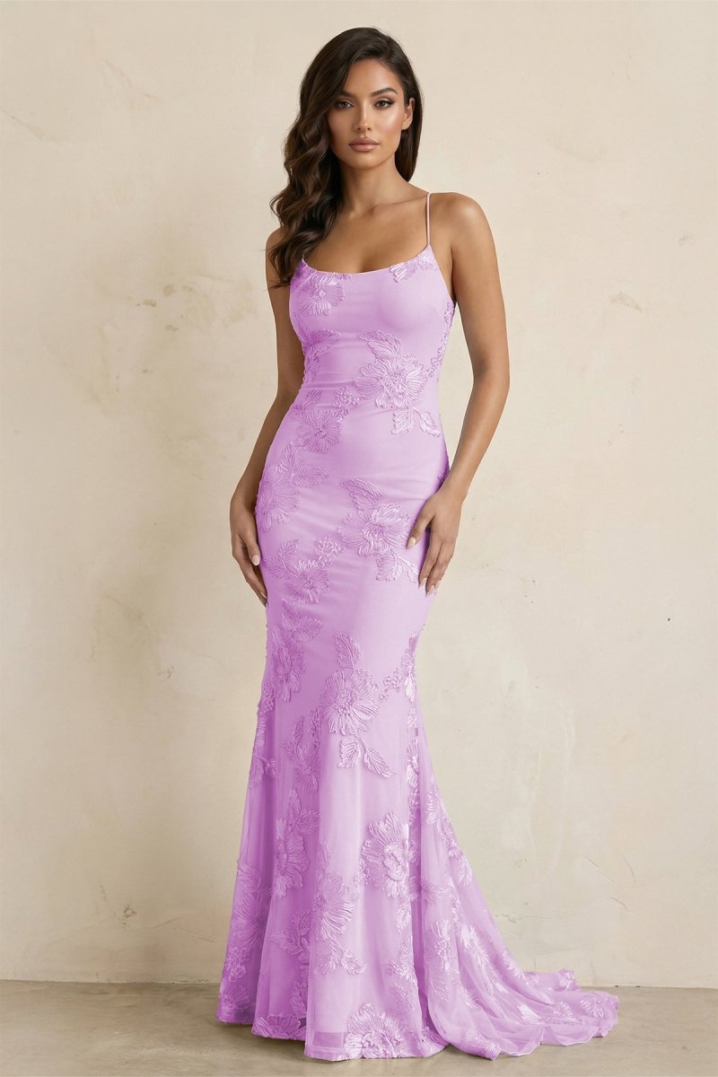 Sky Blue Spaghetti Straps Mermaid Tulle Long Prom Dresses With Appliques