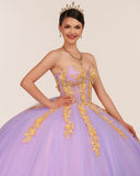 Lilac Sweetheart Sleeveless Quinceanera Dresses with Appliques