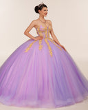 Lilac Sweetheart Sleeveless Quinceanera Dresses with Appliques