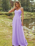 A-Line/Princess Chiffon Sash/Ribbon/Belt Sweetheart Sleeveless Floor-Length Bridesmaid Dresses Evening Dress
