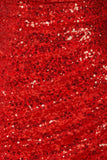Red Strapless Mermaid Sequins Pleated Formal Prom Dresses With Slit