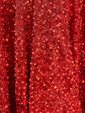 Red - A Line V Neck Sequined Short Homecoming Dresses