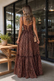Leopard - Spaghetti Straps A Line Chiffon Prom Dress With Ruffles