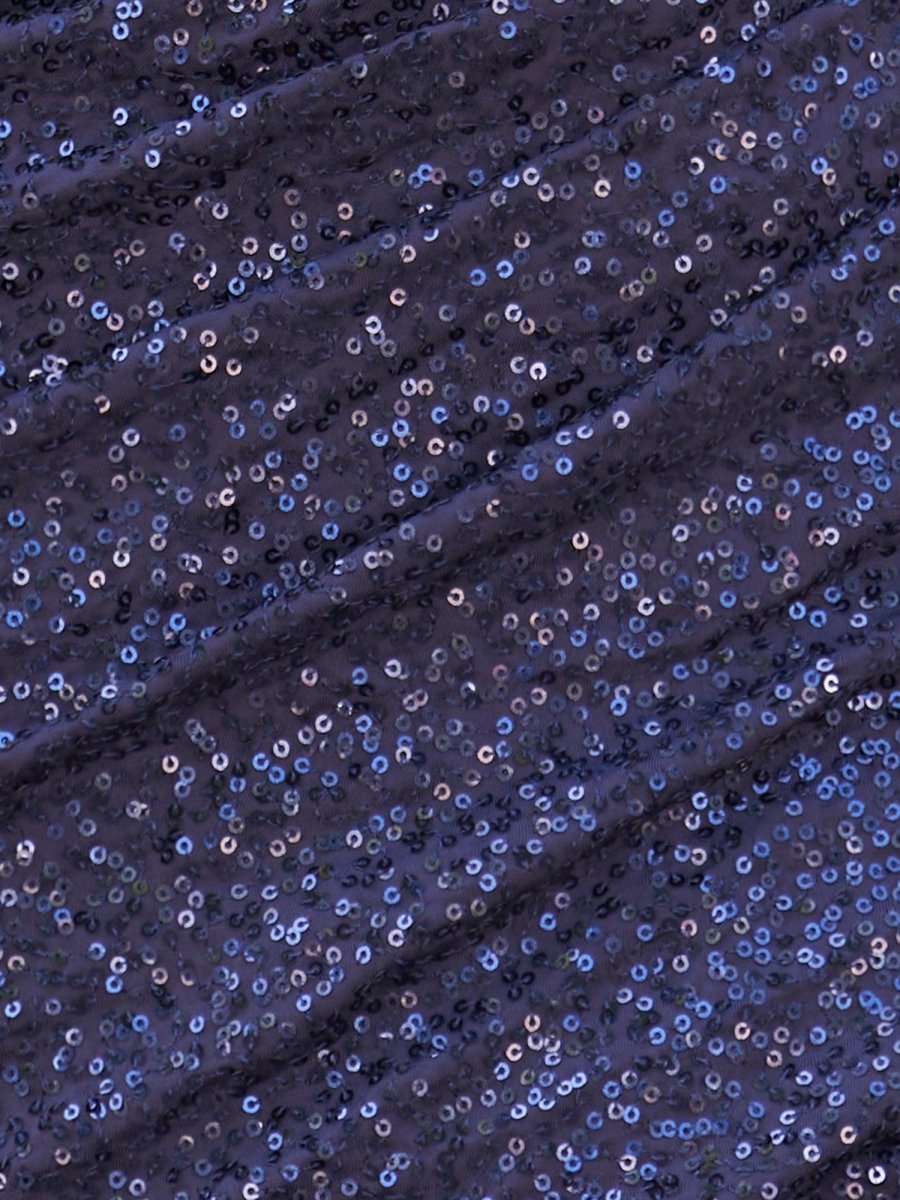 Navy Blue - V Neck Bodycon Sequins Pleated Mini Party Dresses