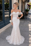 Blue Floral Lace Off-the-Shoulder Ruffle Long Prom Dress