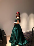 Ballkleid Spitze Satin Ärmellos Sweep/Pinsel Zug Off-the-Shoulder Kleider Prom Quinceanera Kleid Ballkleid