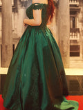 Ballkleid Spitze Satin Ärmellos Sweep/Pinsel Zug Off-the-Shoulder Kleider Prom Quinceanera Kleid Ballkleid