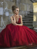 Vestido de fiesta de tul con tirantes finos, apliques, largo hasta el suelo, sin mangas, para fiesta de noche