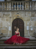 Vestido de fiesta de tul con tirantes finos, apliques, largo hasta el suelo, sin mangas, para fiesta de noche