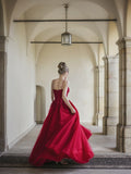 Vestido de fiesta de tul con tirantes finos, apliques, largo hasta el suelo, sin mangas, para fiesta de noche