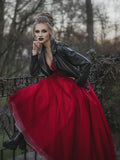 Vestido de fiesta de tul con tirantes finos, apliques, largo hasta el suelo, sin mangas, para fiesta de noche