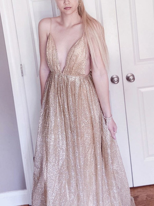 Vestido de noche de fiesta sin mangas con escote en V, fruncido, de tul y cola larga, corte A/princesa