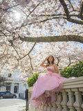 Vestido de fiesta de noche con escote corazón, organza, cuentas, largo hasta el suelo, sin mangas