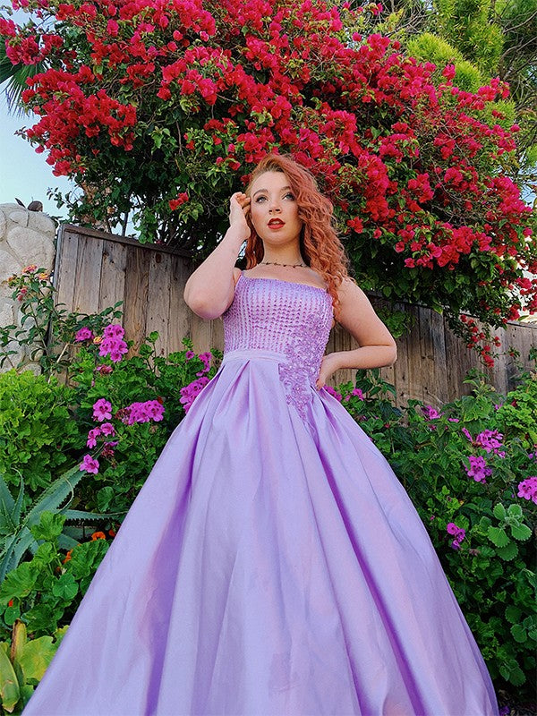 Vestido de fiesta sin mangas hasta el suelo de satén con apliques y tirantes finos, vestido de noche para graduación