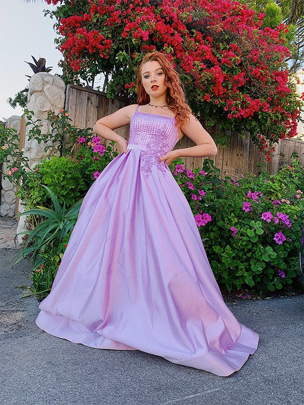 Vestido de fiesta sin mangas hasta el suelo de satén con apliques y tirantes finos, vestido de noche para graduación