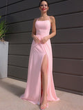 Vestido de noche de graduación de gasa con volantes, corte A/princesa, largo hasta el suelo, halter, sin mangas