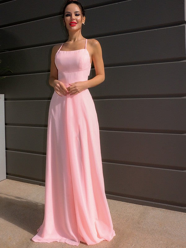 Vestido de noche de graduación de gasa con volantes, corte A/princesa, largo hasta el suelo, halter, sin mangas