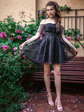 A-Linie/Princess-Linie Schulterfrei Ärmellos Kurz/Mini Tüll Homecoming Kleider Cocktailkleid