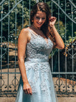 Vestido de fiesta de graduación, corte A/princesa, sin mangas, con tirantes y apliques de tul, corto/mini