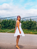 Vestido de fiesta corto/mini sin mangas con apliques de encaje y tirantes finos de corte A/princesa para regreso a casa