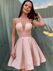 Vestidos de fiesta de graduación, corte A/princesa, charmeuse, volantes, sin mangas, tirantes finos, cortos/mini, para cóctel